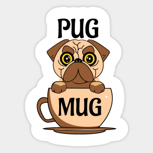 Pug Mug Sticker